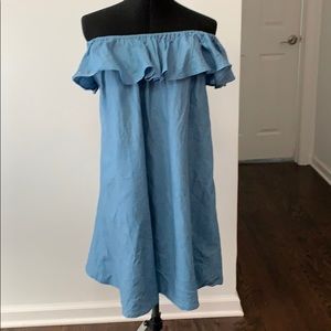 Chicwish Off Shoulder Chambray Dress